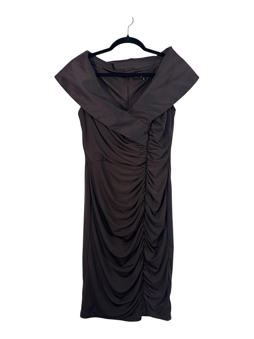 Tadashi Shoji Brown Ruched Mini Dress Womens M Mother of The Bride Formal